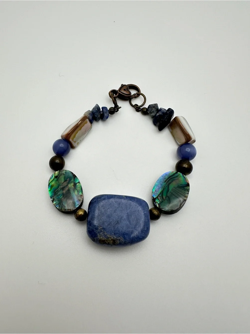 Blue & Teal Gemstone Bead Bracelet